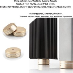 Tertullus 4 Pcs Speaker Feet Aluminum HiFi Turntable 58mm×22mm, Gold