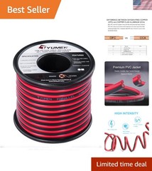 40 FT 18 AWG Dual Conductor Red & Black Speaker Wire – 99.95% Oxygen Free Copper