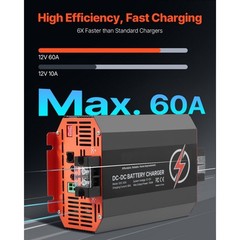 12V 60A DC to DC Charger Battery Charger 750W for Lead-Acid and Lithium AGM GEL