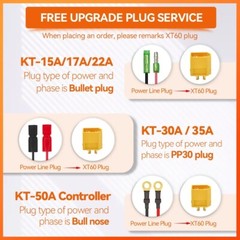KT Controller 15A-50A 36/48V SM WP Plug Sine Wave Controller Electric Bike Sets