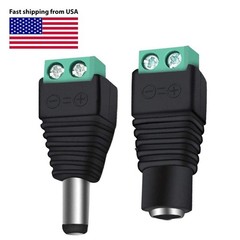 X20 12V DC Male+Female Power Connector 5.5×2.1mm Power Jack Plug Adapter for LOT