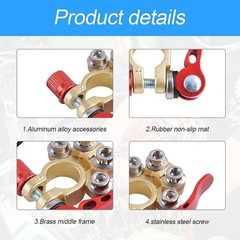 12V/24V Battery Terminal Connectors Leisure Battery Terminals 4-Way for Car Boat