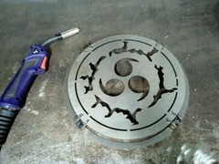 Handmade Custom Metal Raised Speakesr Grill 1pc Naruto Uchiha sign Subwoofer
