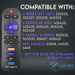 2 Pack New Original TCL RC280 Smart TV Remote Controls Netflix Disney Apple TV