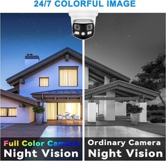 4K 8MP Dual Lens POE IP Camera 180° Panoramic Color Night Vision Metal Housing