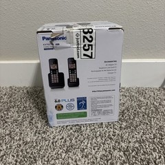 Panasonic KX-TGC352B Cordless Phone 2 Handset DECT 6.0 Call Block Black Call ID
