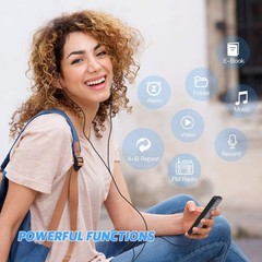 Bluetooth MP4/MP3 Lossless Music Player FM Radio Recorder Sports Support 128GB