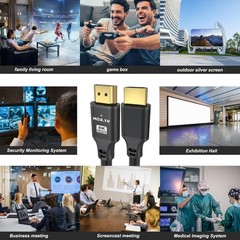 jojobnj 8K HDMI Cable 3 FT, 48Gbps 8K@60Hz 4K@120Hz, HDCP 2.2 & 3 Silver