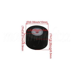10pcs Black Rubber 10 x 6.5 x 1.5 mm Pinch Roller for Cassette Decks