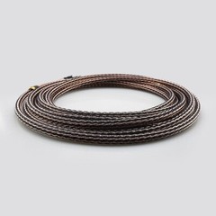 One Pair Braided Litz OFC Copper Speaker Cable Wire HiFi Bi-Wire Banana to Spade