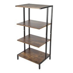 Rustic 4-Tier Media Stand for Record Player Stereo Bracket Country Style US