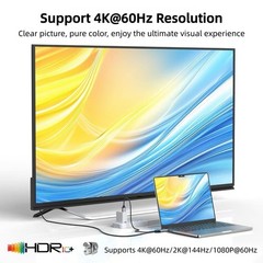XinYaa DisplayPort to USB C Cable 6FT 4K60Hz with USB Cable Adapter,DP Male t…