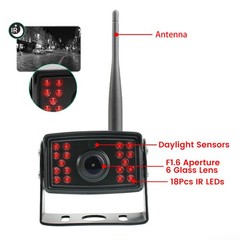 WiFi Wireless Car Truck RV Trailer Rear View Backup Camera 720P For iOS Android