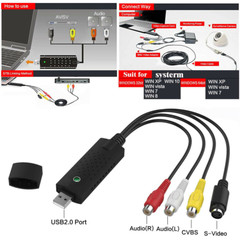 USB 2.0 Audio Video VHS VCR to DVD Converter Capture Card Adapter Digital Format