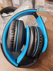ZIHNIO Bluetooth Wireless Headphones with Microphone Black/Blue WH-816