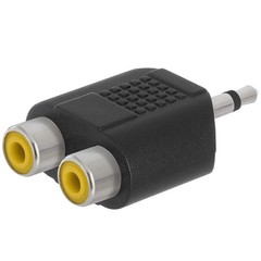 3.5mm to 2 RCA Adapter AUX to Two RCA Splitter Mono Audio Port Doubler Connector