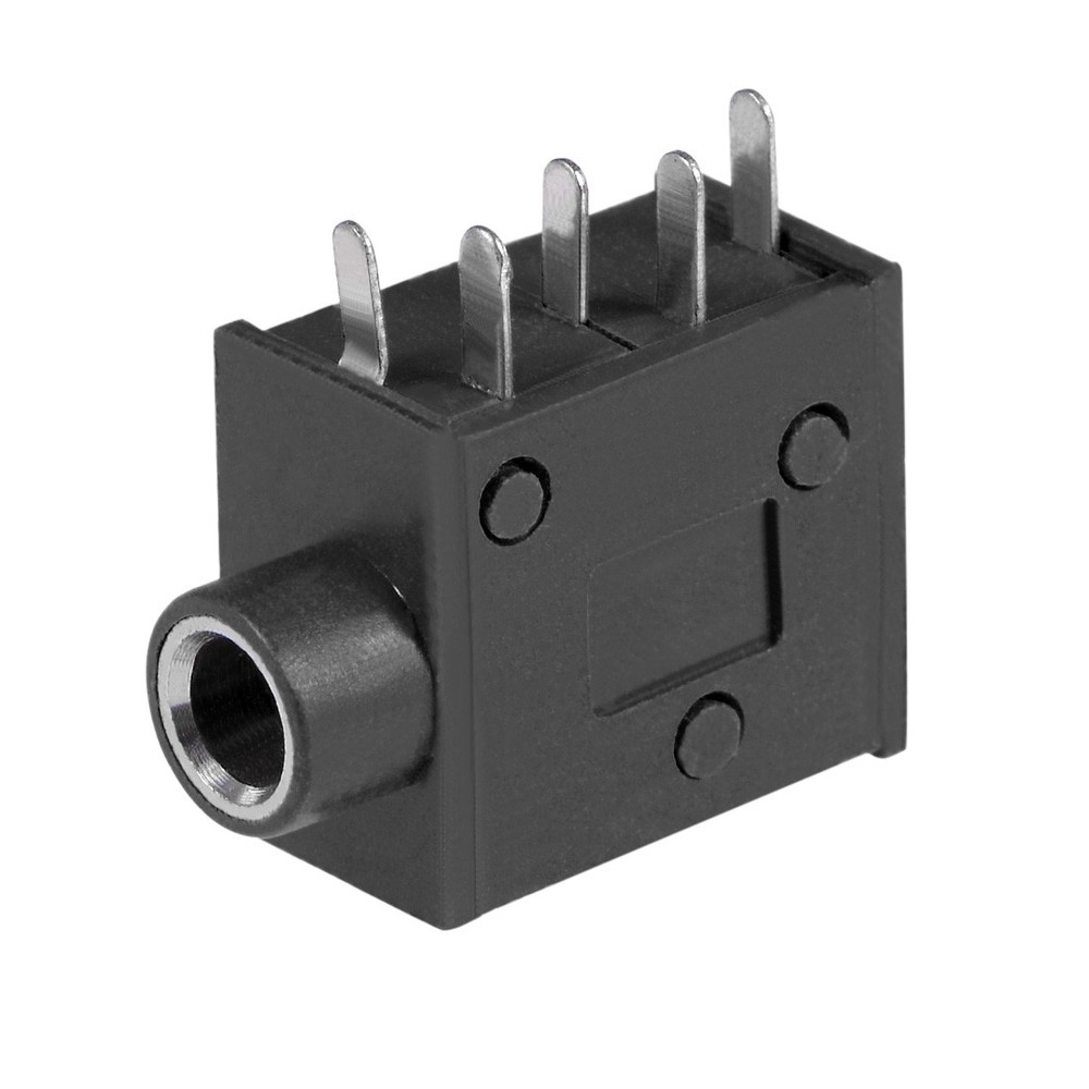 6 Pcs PCB Mount 3.5mm 5 Pin Socket Stereo Jack Video Connector Black PJ325