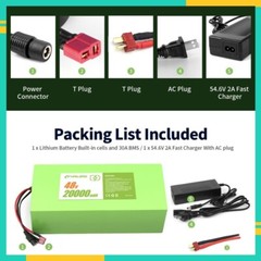 H HAILONG 36V 48V 52V 12Ah 20Ah 30Ah Li-ion Battery for 200-2000W motor