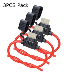 3X 12 Gauge Mini ATC 25A 30A Fuse Holder In-Line AWG Wire Copper 12 Volt Blade
