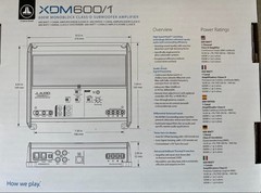JL Audio XDM600/1 Mono Class-D Monoblock Subwoofer Amplifier 600W RMS MPN