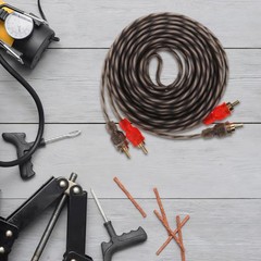 1/4PACK RCA Audio Cable Twisted Pair with Noise Reduction Interconnect Amp Wire