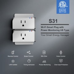 SONOFF WiFi Plug 15A Smart Outlet Energy Monitoring Works with Alexa Google Home