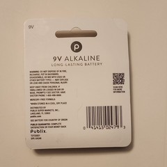 Publix 9V Alkaline Batteries 2-Pack 9 V Block T2722831 SPE-24246