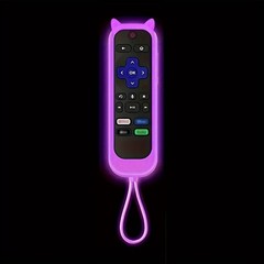 1P Silicone Remote Control Cover For Roku Glow-In-The-Dark TV Remote Holder Case