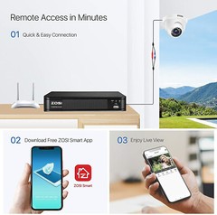 ZOSI H.265 5Mp-Lite HD 8CH DVR System 2TB Hard Drive AI Human Vehicle Detection