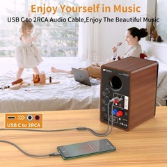 USB C to 2 RCA Audio Cable 6.6 Ft Type-C to RCA Male to Male Y RCA Splitter…