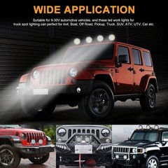 4PCS Led Round Work Light Bar 4.5″ Flood Spot Pods Offroad Fog Driving ATV Truck