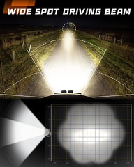Pair 9inch Round LED Spot Flood Work Driving Lights DRL Fog Lamp 4×4 SUV Offroad