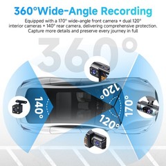 4Lens 1080P Car Dash Cam Front and Rear Inside Left Right +Wifi Supports 8-128GB