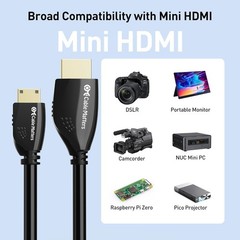 Mini HDMI to HDMI Cable Adapter Converter 4K UHD High Speed HD HDMI A to Mini C