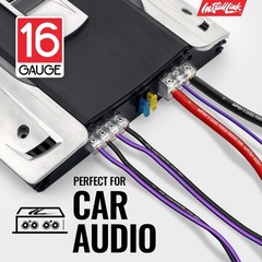 Durable 30 Feet Copper Clad Aluminum Speaker Wire – Frosted Purple/Black 16 AWG