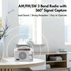 AM/FM/SW1-2 Radio Shortwave Transistor Radio AC or Battery Operated with Best…