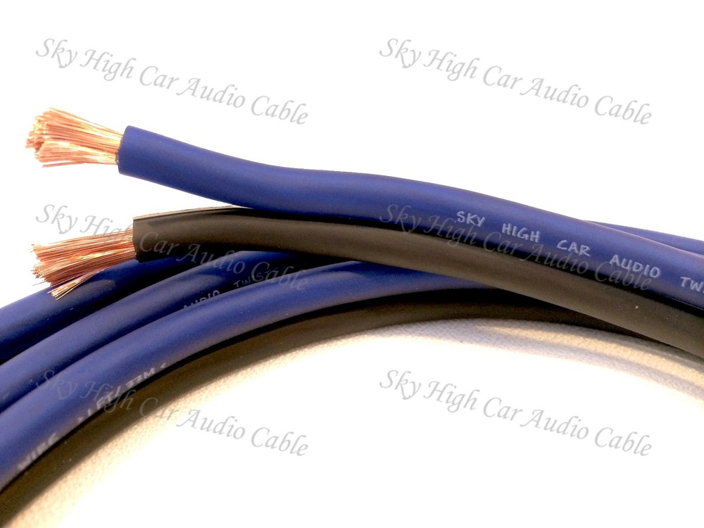 50 ft TRUE 8 Gauge AWG BL/BK Sky High Car Audio Speaker Wire Car Home