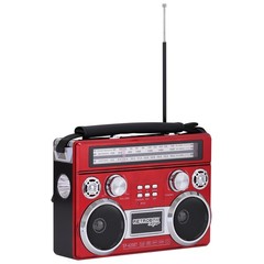 Solar Rechargeable Portable Bluetooth Radio with AM/FM/SW 3-Band Radio RETROBOX