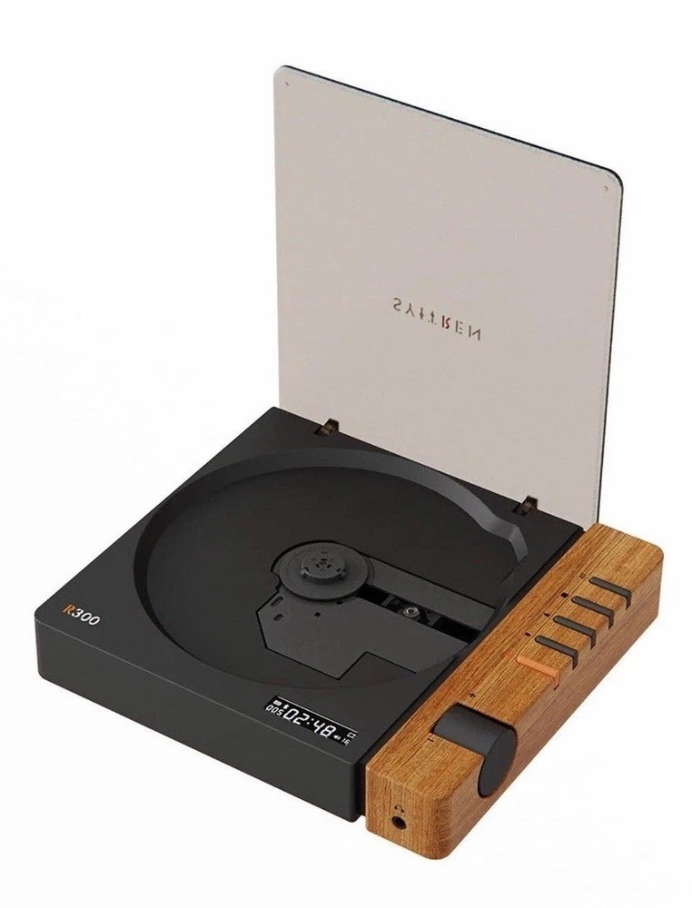 Syitren R300 Bluetooth CD Player Wood Desktop Stereo Remote AUX USB