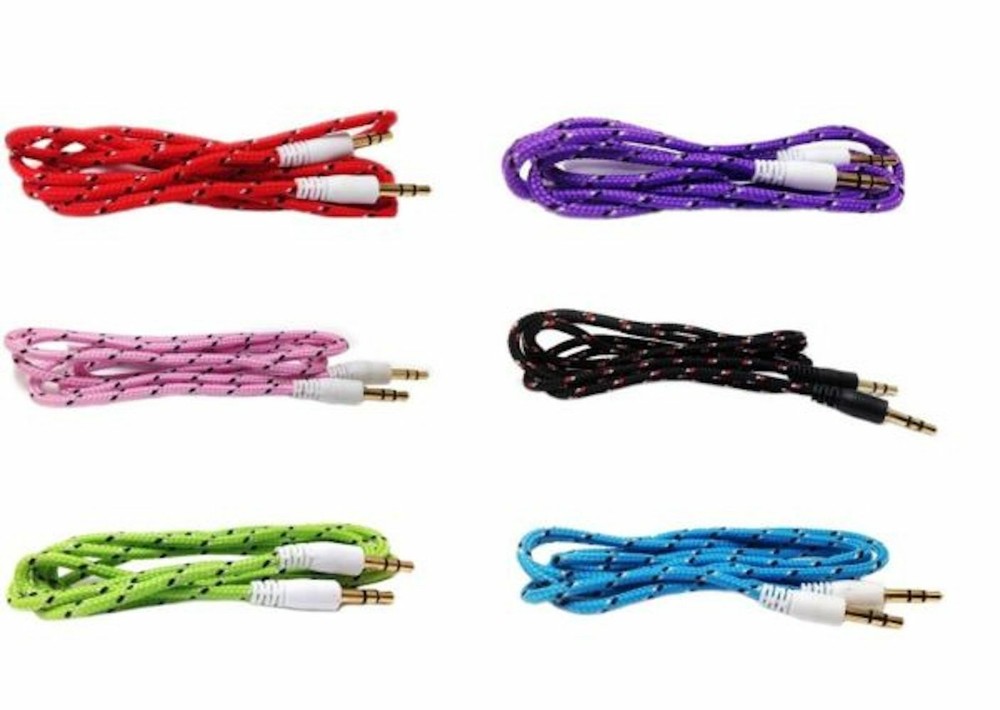 6FT LONG BRAIDED 3.5mm Male Audio Headphone Cable Stereo AUX Jack Adapter Plug