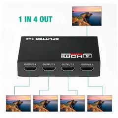 HDMI Splitter 1 In 4 Out 1080P 4-Port Repeater Splitter Amplifier Video Splitter