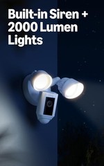 Ring Floodlight Cam Wired Plus 1080p Outdoor WiFi Camera with Night Vision=Black