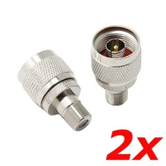 2 Pack F Type Female Jack to N Male Plug RF WiFi Antenna Coax Adapter Connector