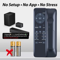 Replacement Soundbar Remote with Ergonomic Design – Easy Setup, 40ft Range