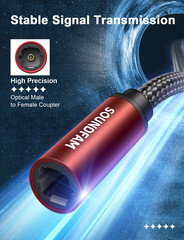 Optical Extension Cable 3 Foot, TOSLINK Male to Female Cable for Home Theater So