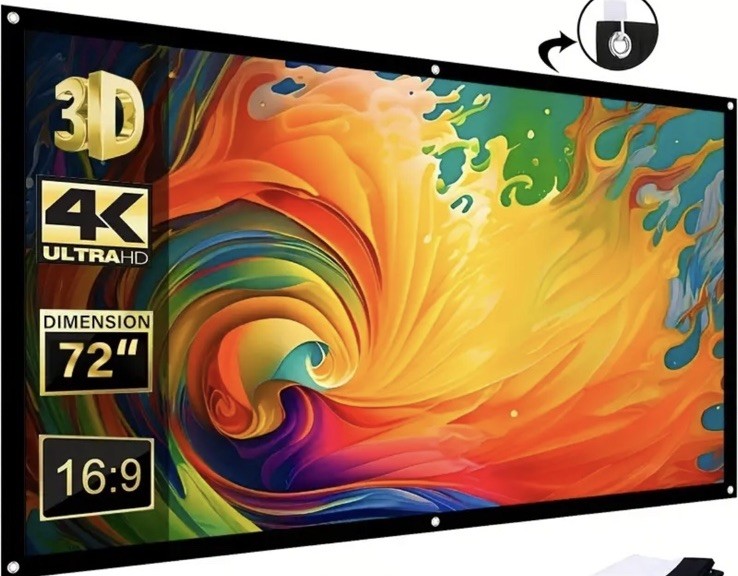 72″ 16:9 Wall Mountable Multicolor Projection Screen Material