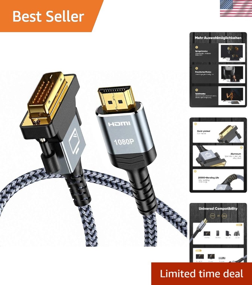Gold-Plated 10FT HDMI to DVI Adapter – Exceptional Performance and Support