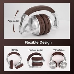 OneOdio Pro-C Bluetooth Over Ear Headphones, Wireless/Wired, Brown or Black