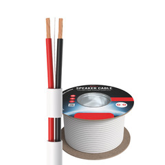 250FT 14/2 Speaker Cable OFC CL3 CMR Rated In-Wall Audio LED Stranded Wire White