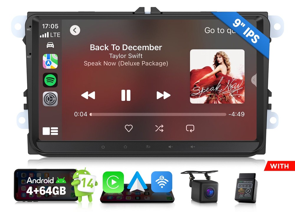 Eonon VWX7A Android 14 4+64 9″IPS for VW Amarok Caddy EOS Car Stereo CarPlay GPS